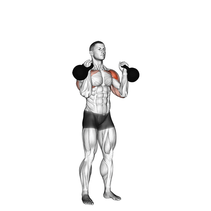 Animation of how to do Kettlebell shoulder press